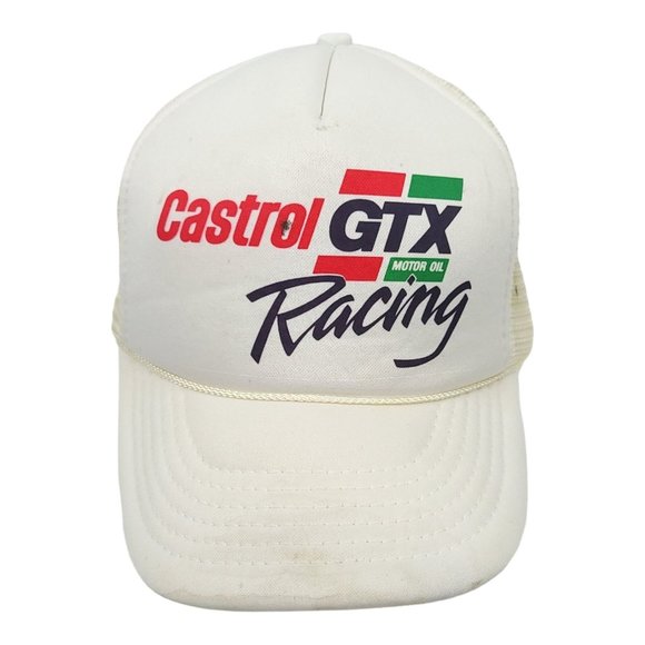 Vintage Headmost Castrol GTX Racing Mesh Snapback Trucker Hat Baseball Cap Foam - Picture 1 of 16